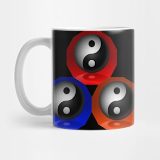 Yin Yang Triangle - Red, Orange and Blue Mug